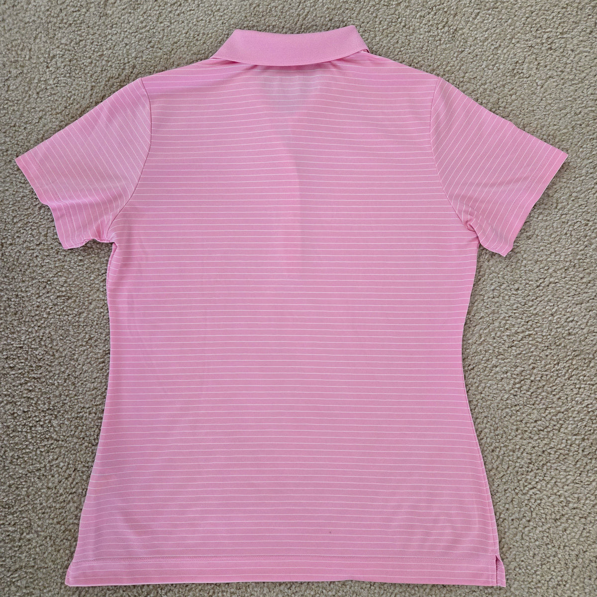 Nike Pro Golf Polo | Medium | Pink With White Stripes