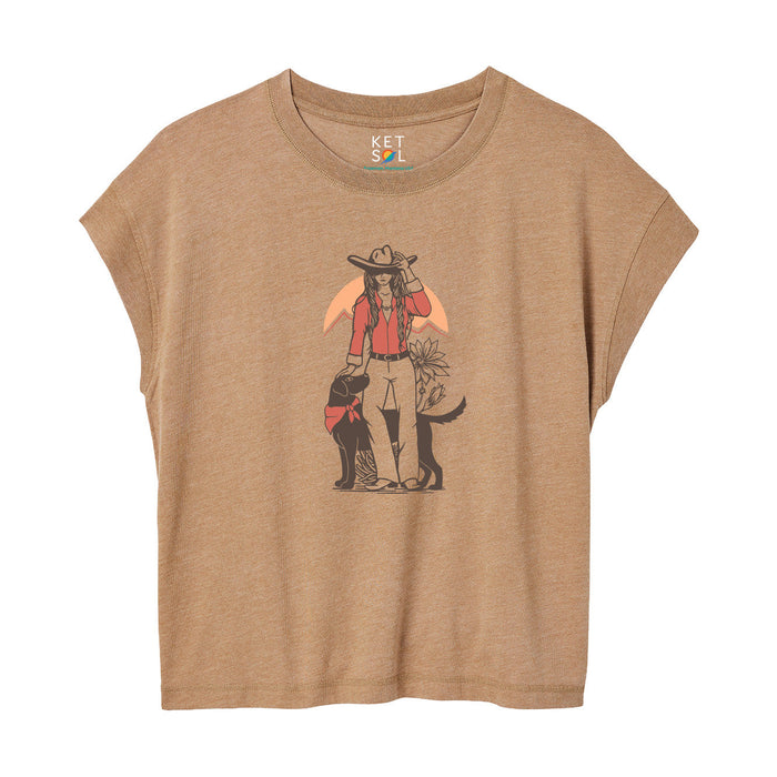 Cowgirl Relaxed Tee | Coyote Brown