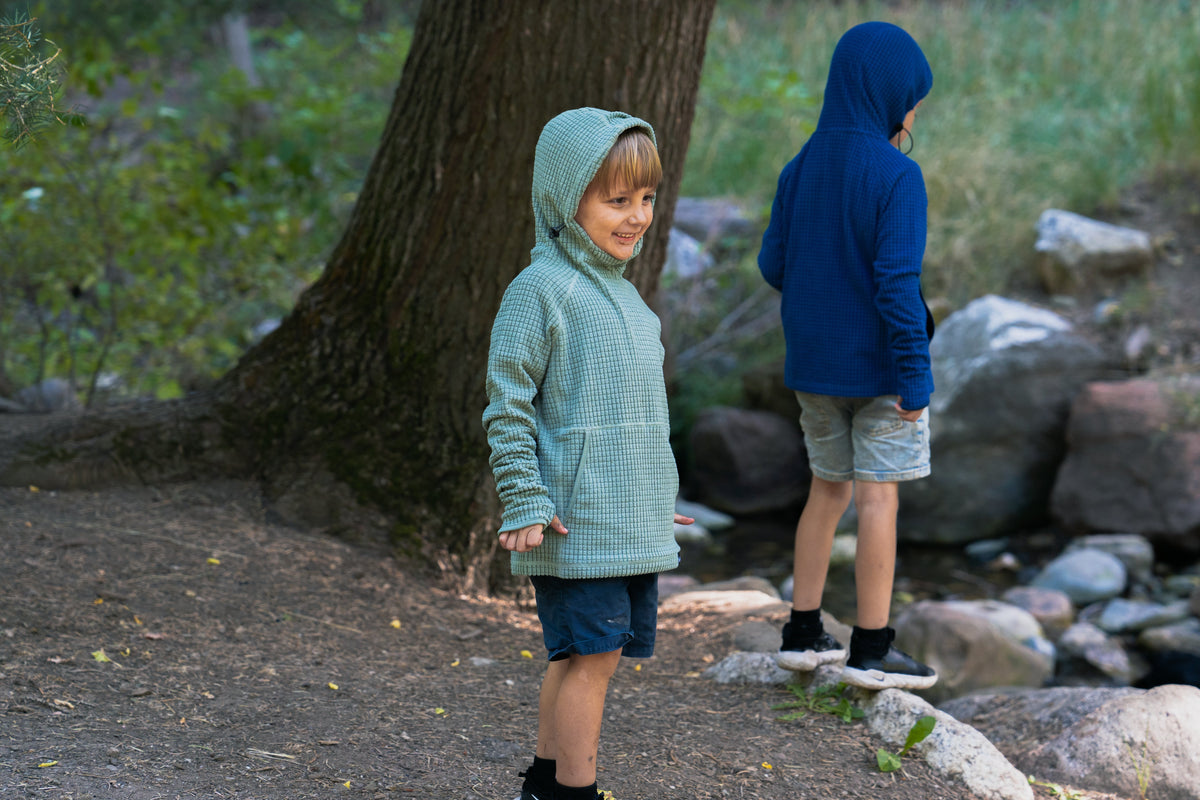 Lil’ Squak – Kids’ Grid Fleece Mid-Layer Hoodie