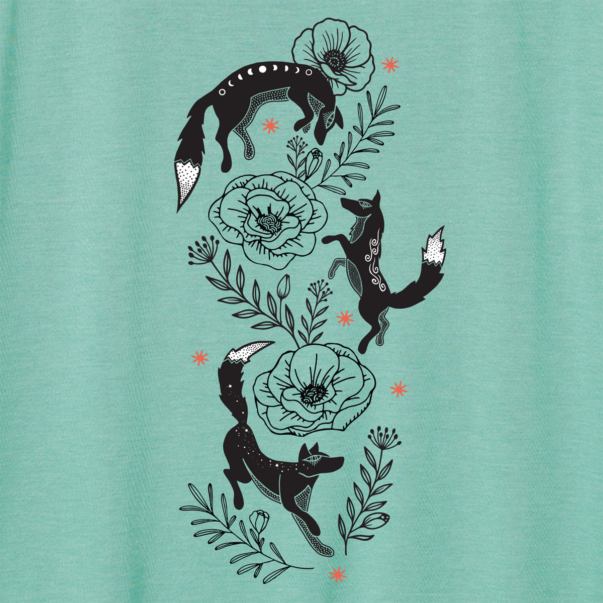 Fox Flowers Relaxed Tee | Preorder