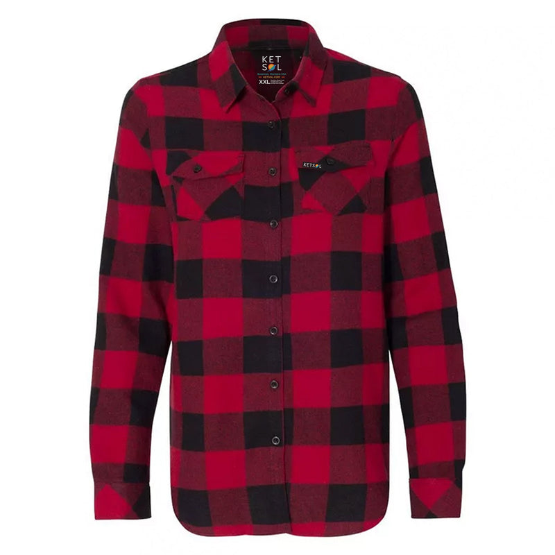 NEW Ski Girl Buffalo Plaid Button Down Shirt - Women's