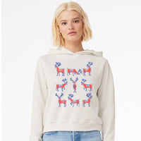 Reindeer Mid Length Womens Hoodie