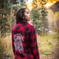 NEW Ski Girl Buffalo Plaid Button Down Shirt - Women's