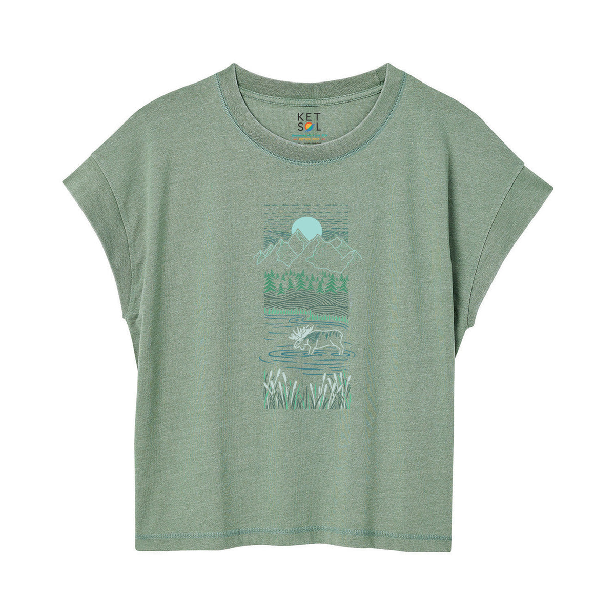 Moose Relaxed Tee | Sage - Preorder