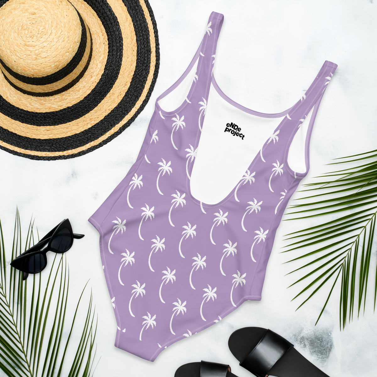 Lilac Palms One-Piece Swimsuit