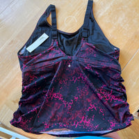 Skirt Sports Swim Tankini Top - PInk Leopard - 2X - New With Tags