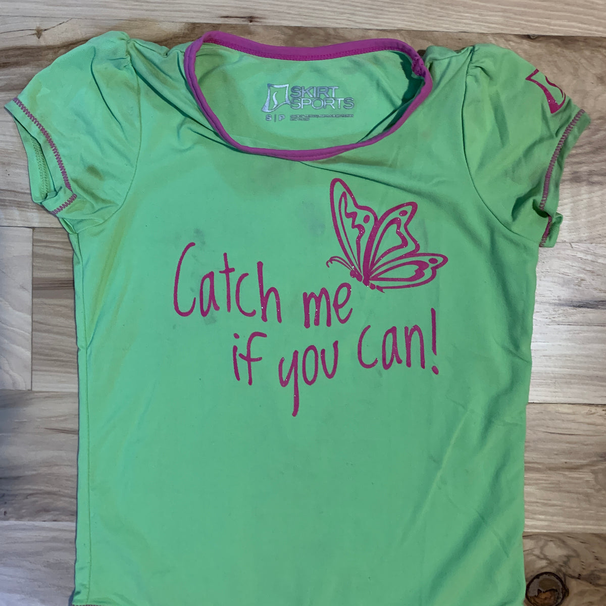 Skirt Sports Kids Catch Me If You Can Tee - Lime - Small 6/6x