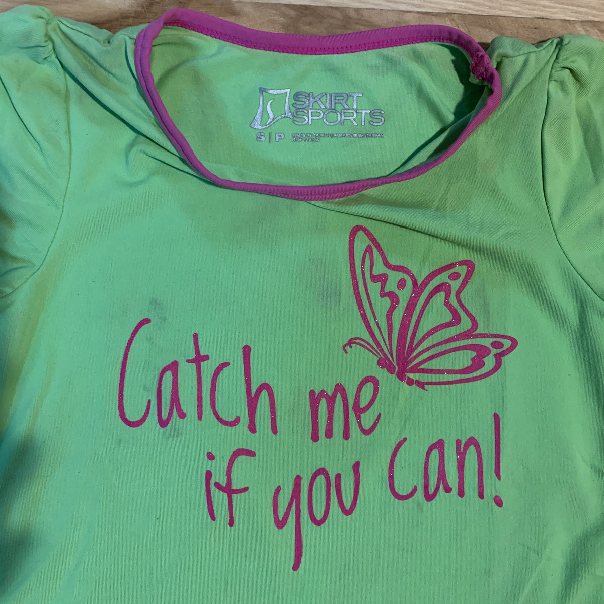 Skirt Sports Kids Catch Me If You Can Tee - Lime - Small 6/6x