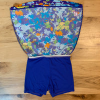 Skirt Sports Kids Skirt with Shorties - Blue Splatter - Small Girls 6/6x