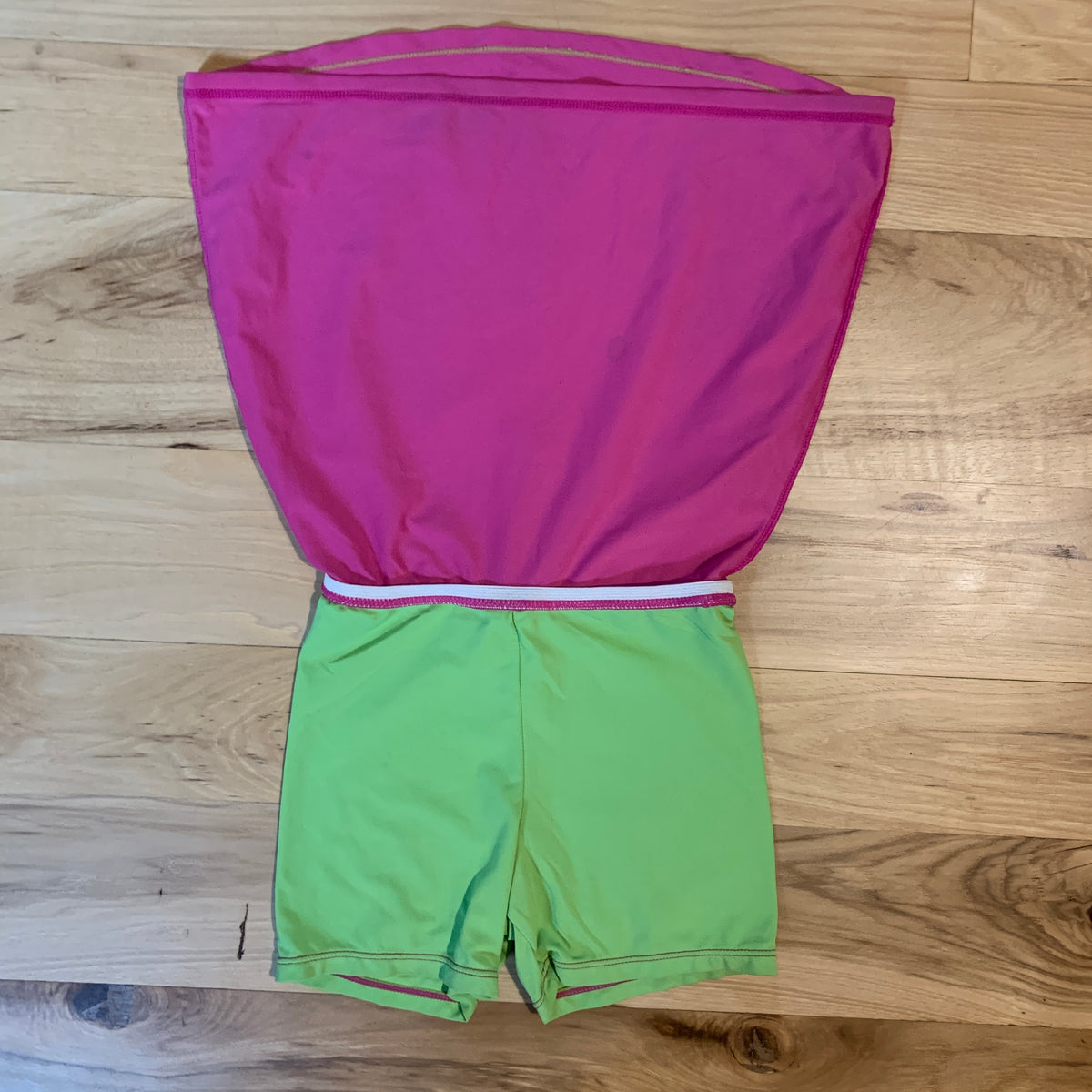 Skirt Sports Kids Skirt with Shorties - Pink & Green - Small Girls 6/6x