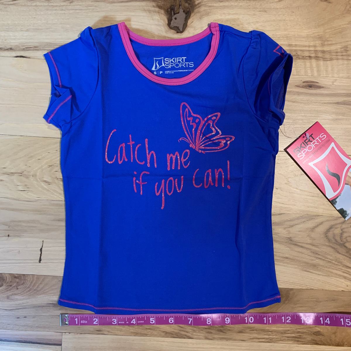 Skirt Sports Kids Catch Me If You Can Tee - Blue - Small 6/6x