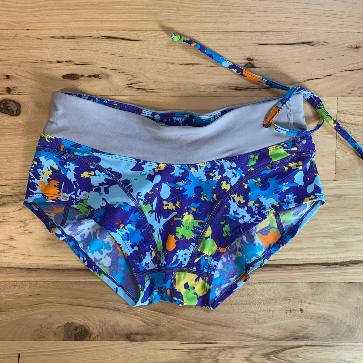 Skirt Sports Tri Bikini Bottom - Blue Splatter - Small