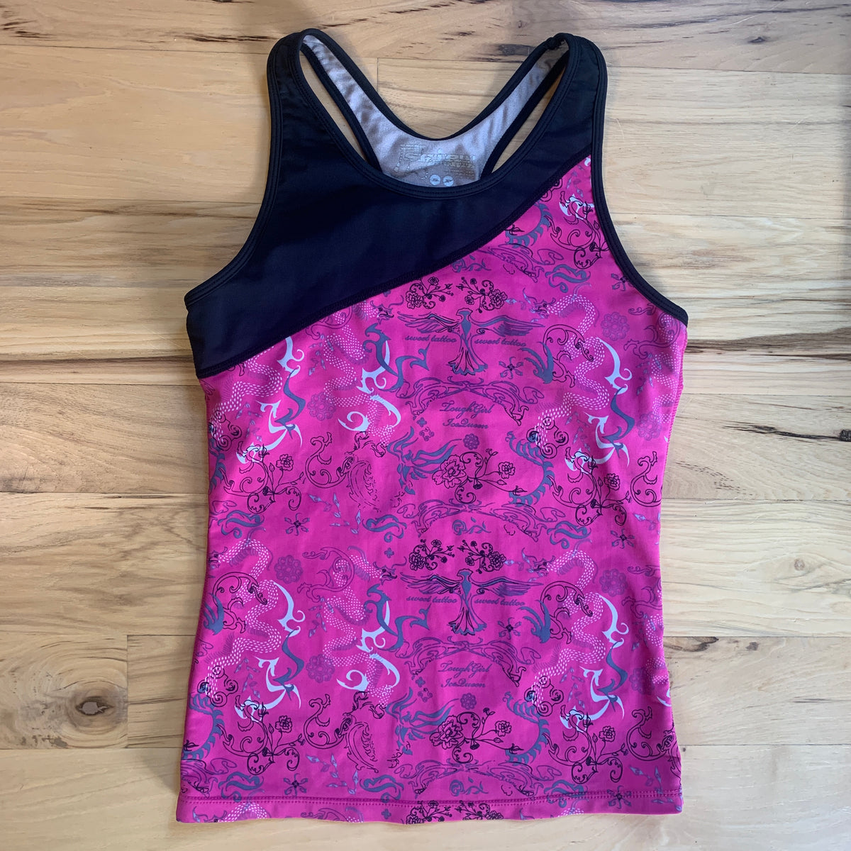 Skirt Sports Tri Tank - Pink Tattoo Print - Small