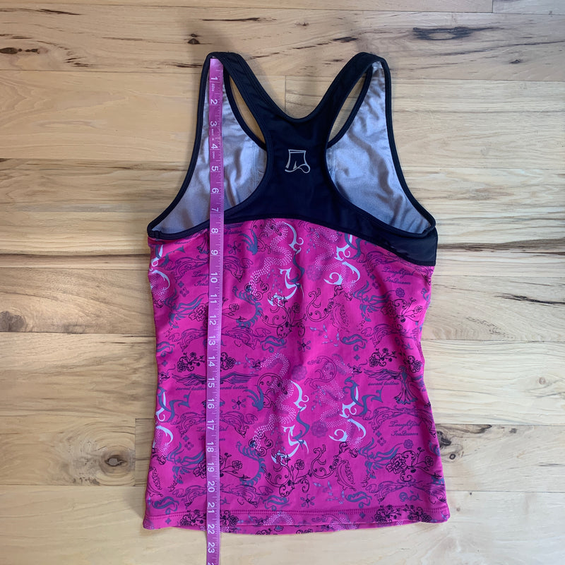 Skirt Sports Tri Tank - Pink Tattoo Print - Small