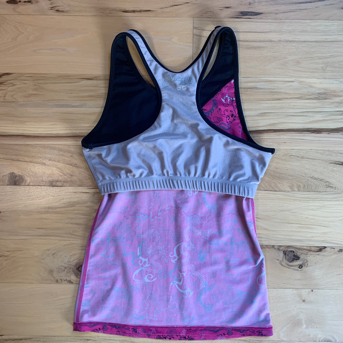 Skirt Sports Tri Tank - Pink Tattoo Print - Small