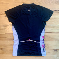 Skirt Sports Cycling Jersey - Black with print - Small