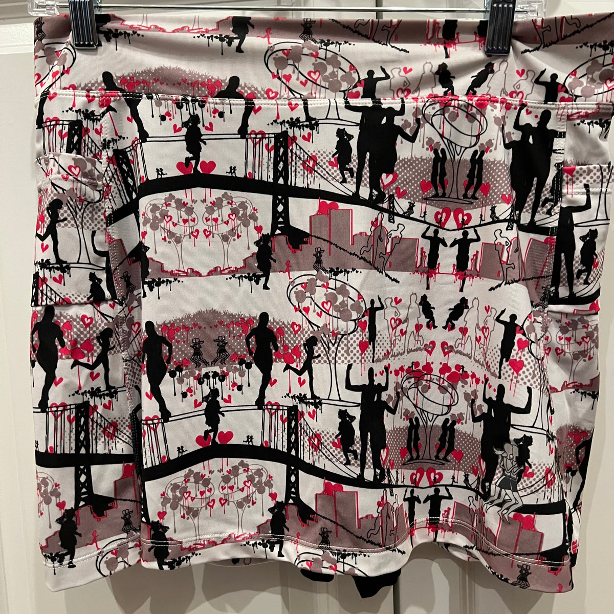 Running Skirts Athletic Skirt-Pink/Black/White