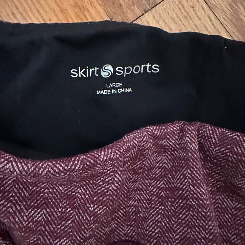 Skirt Sports Wonder Luxe Skirted Leggings, Size L, Cabernet Vintage Chic