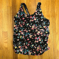 Skirt Sports Tankini Swim Top, Floral Print, Size L