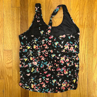 Skirt Sports Tankini Swim Top, Floral Print, Size L