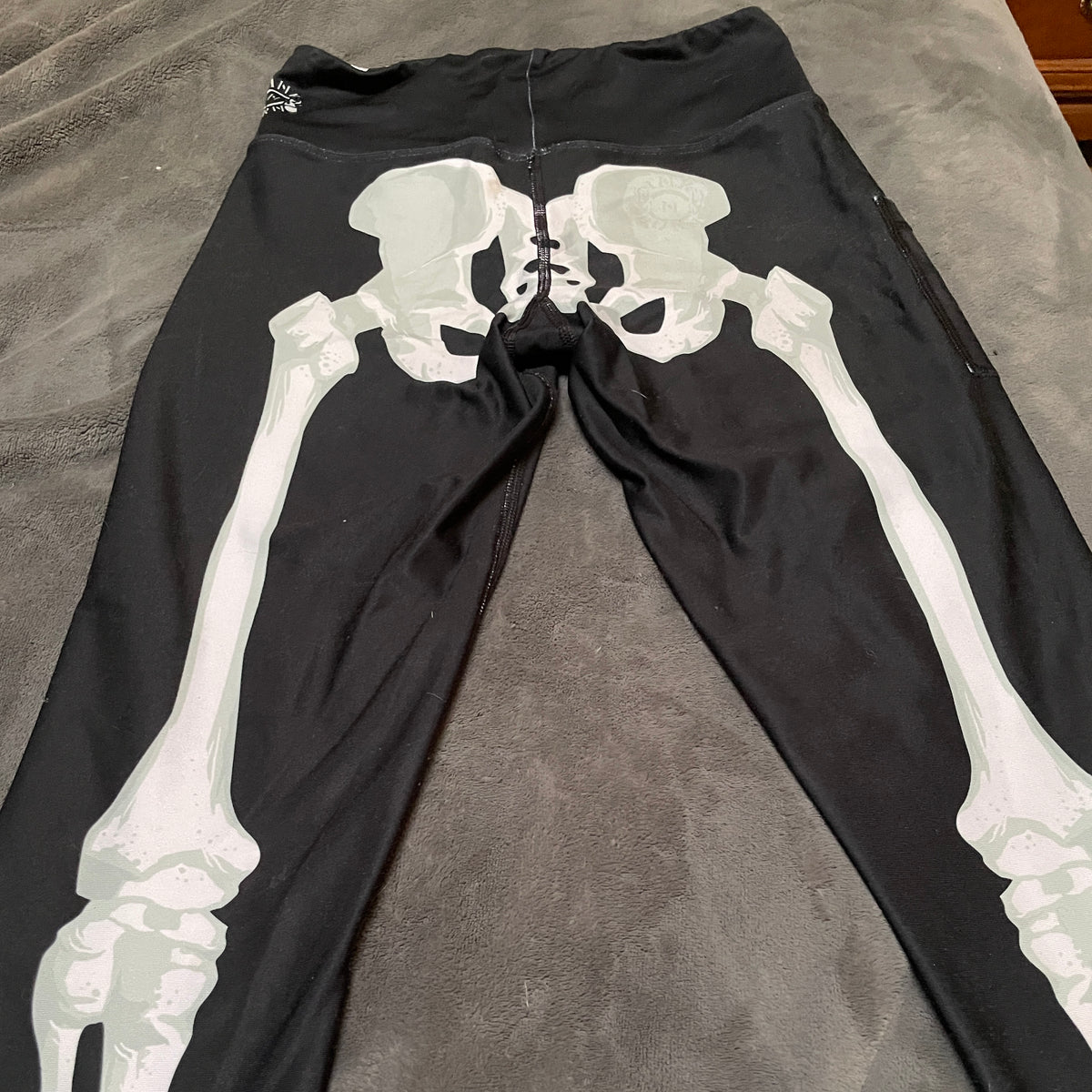 Inknburn running or yoga skeleton capris