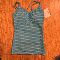 Running Skirts Strappy Tank: Blue Polka dot