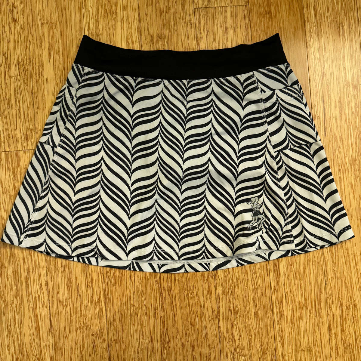 Running Skirts: Black Candy Stripe Print