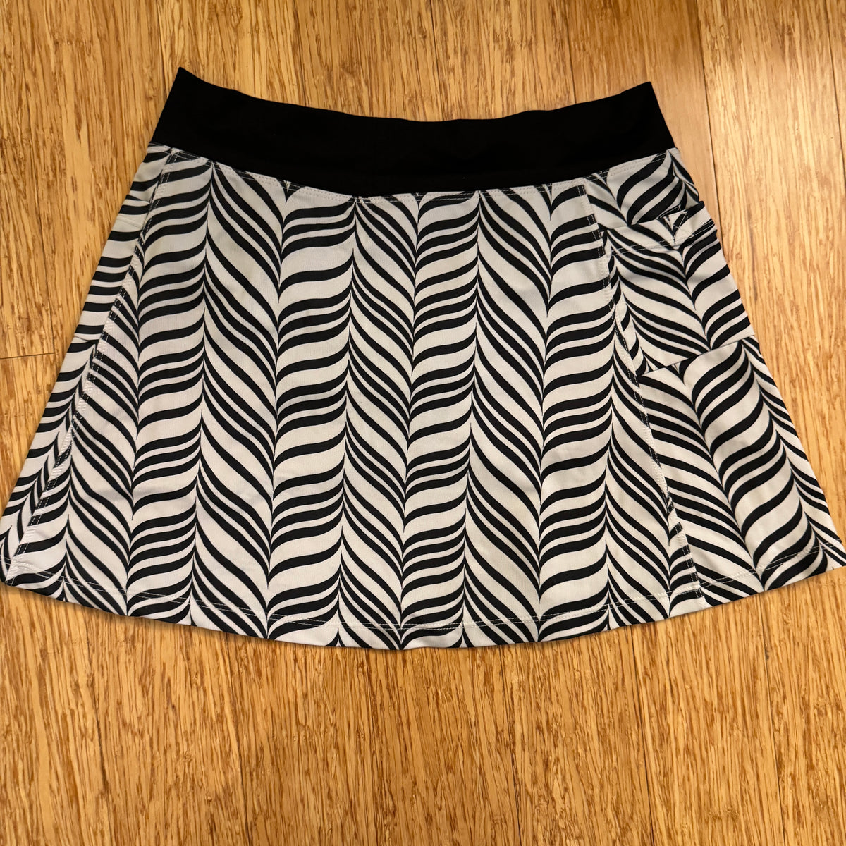 Running Skirts: Black Candy Stripe Print