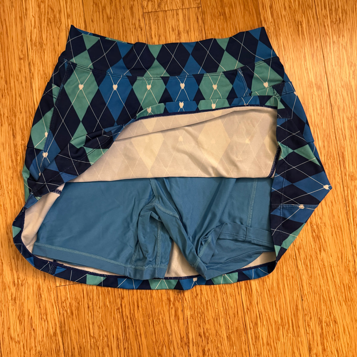 Running Skirts Athletic Skirt: Blue Argyle