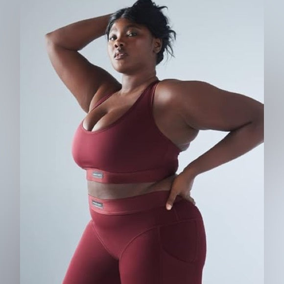 NWT Savage X Fenty Lineup Low-Impact Sports Bra | Size: 1X 16/18 Red Cocoa