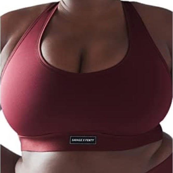 NWT Savage X Fenty Lineup Low-Impact Sports Bra | Size: 1X 16/18 Red Cocoa