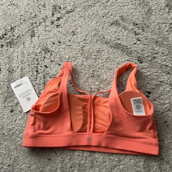 Athleta A-C EXHALE BRA SUNSET GLOW ( CORAL) NEW WITH TAGS - Large