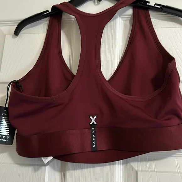 NWT Savage X Fenty Lineup Low-Impact Sports Bra | Size: 1X 16/18 Red Cocoa