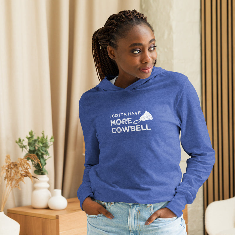 "More Cowbell" Unisex Long-Sleeve Tee Hoodie