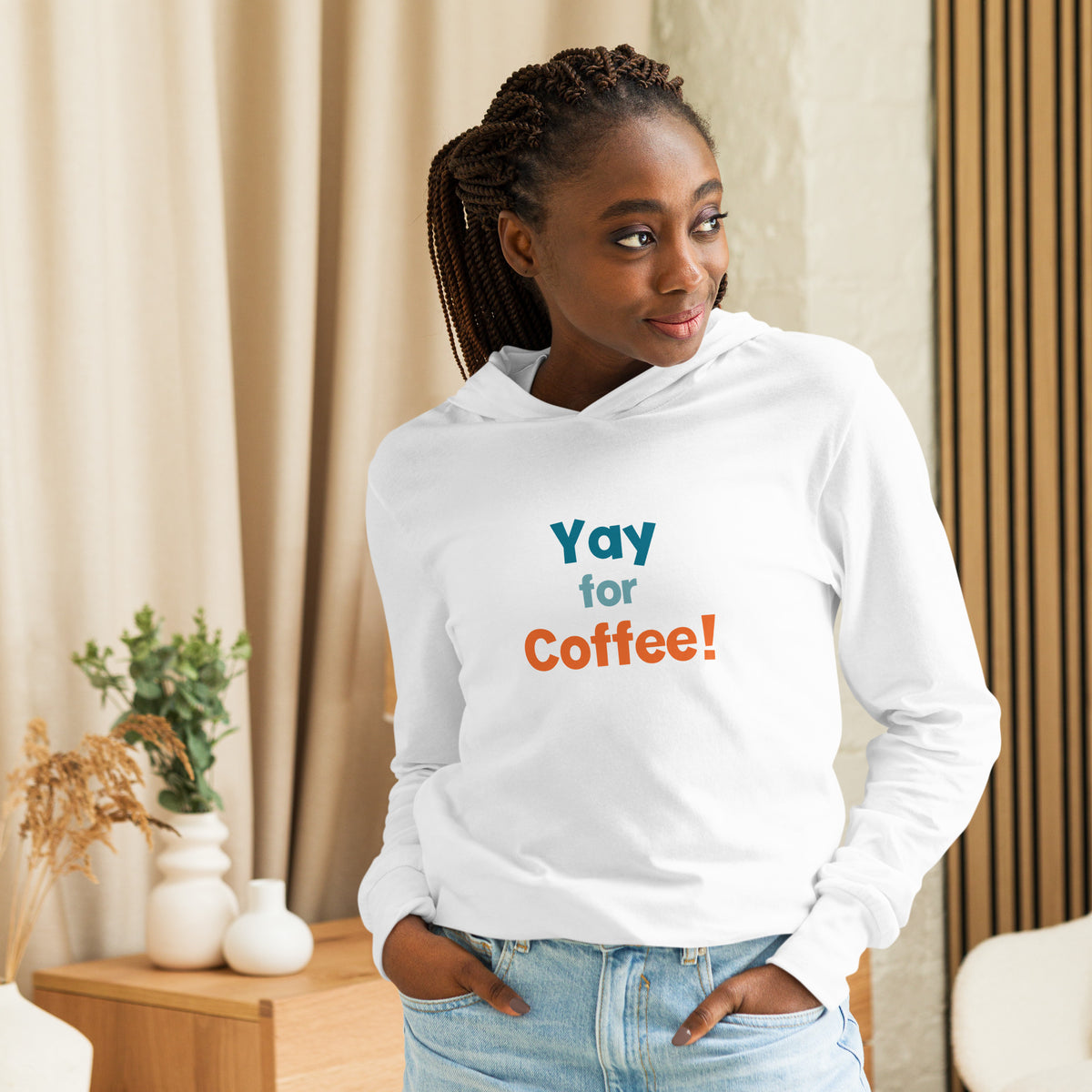 Yay for Coffee Unisex Long-Sleeve Tee Hoodie